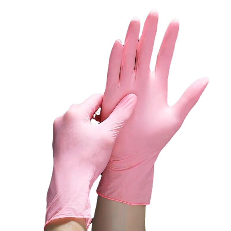 50/100 قطعة قفازات نتريل وردية - مراجعة Medical Gloves وسعره