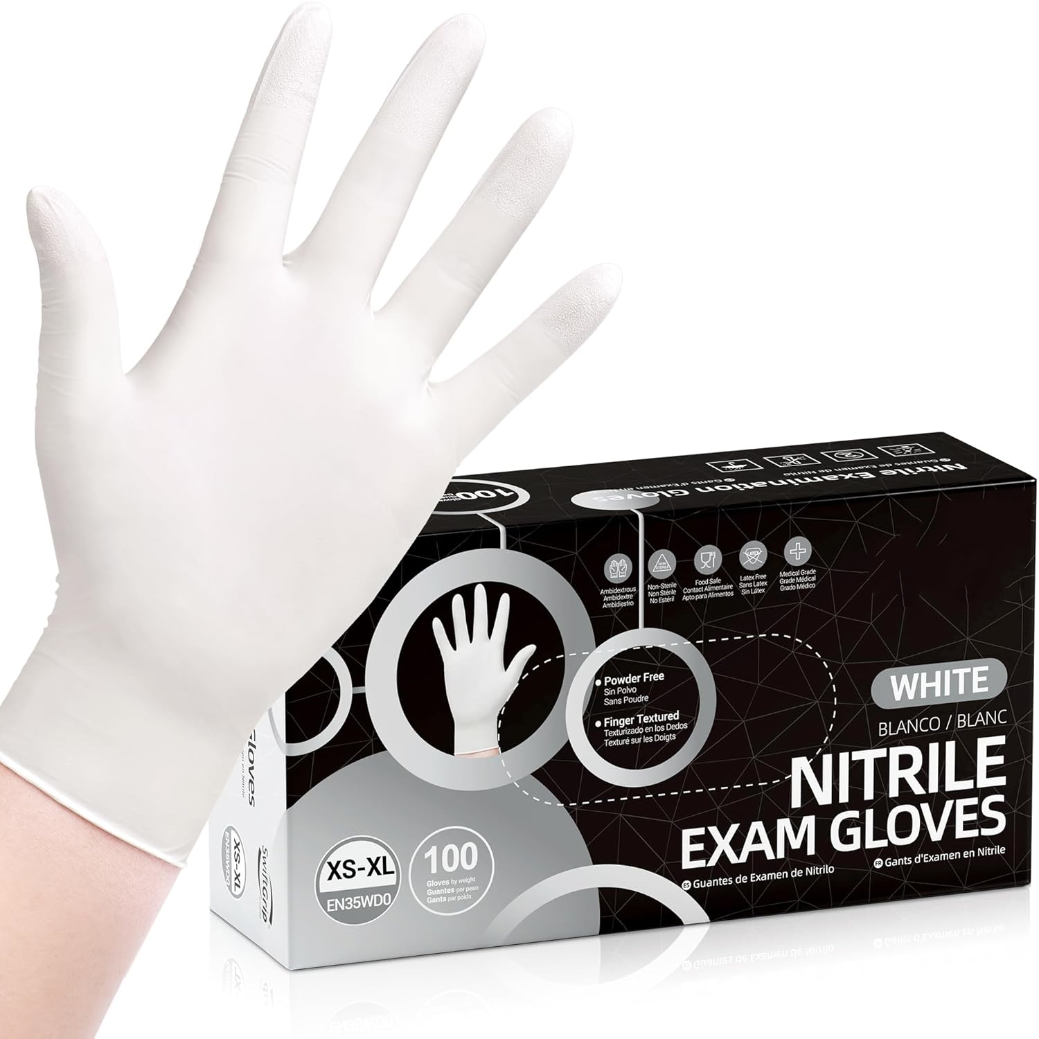100 قطعة من قفازات النتريل الت - مراجعة Medical Gloves وسعره